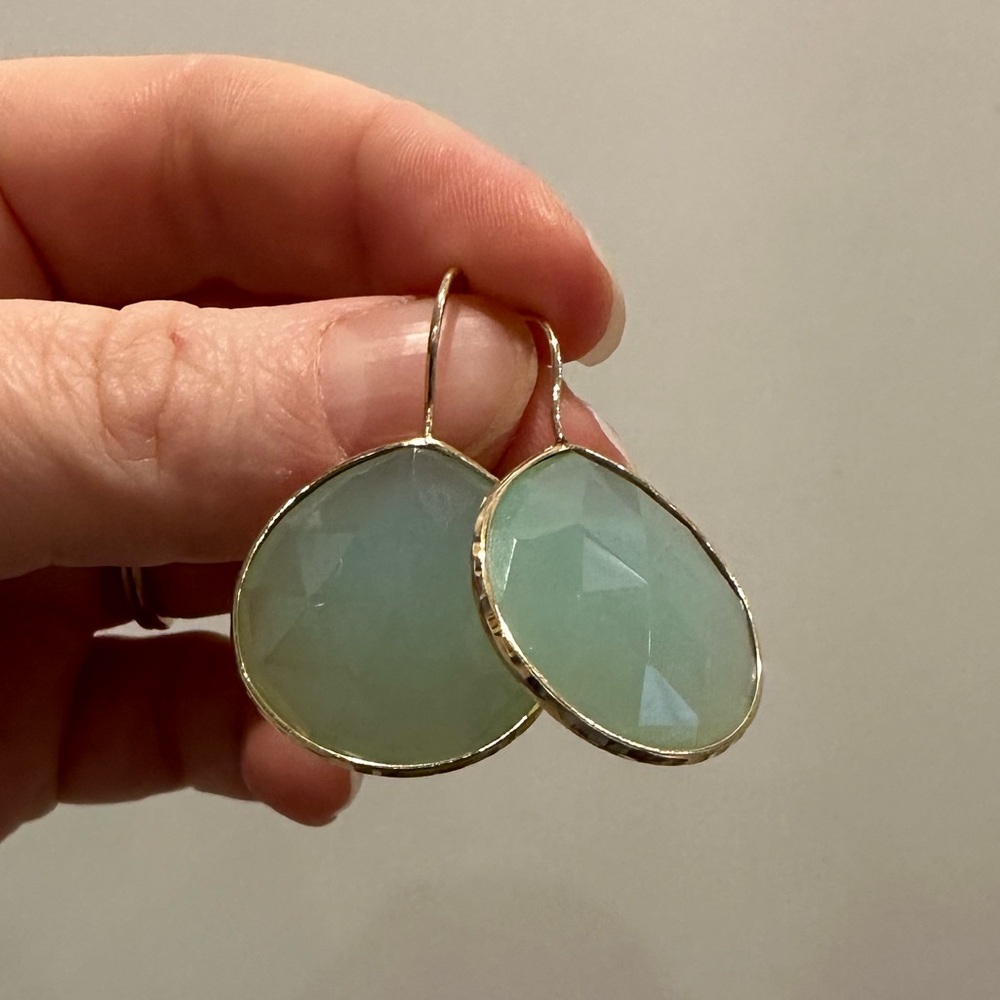Blue Chalcedony Gold Vermeil Drop Earrings